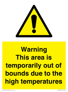 Warning This area is temporarily out of bounds due to the high temperatures